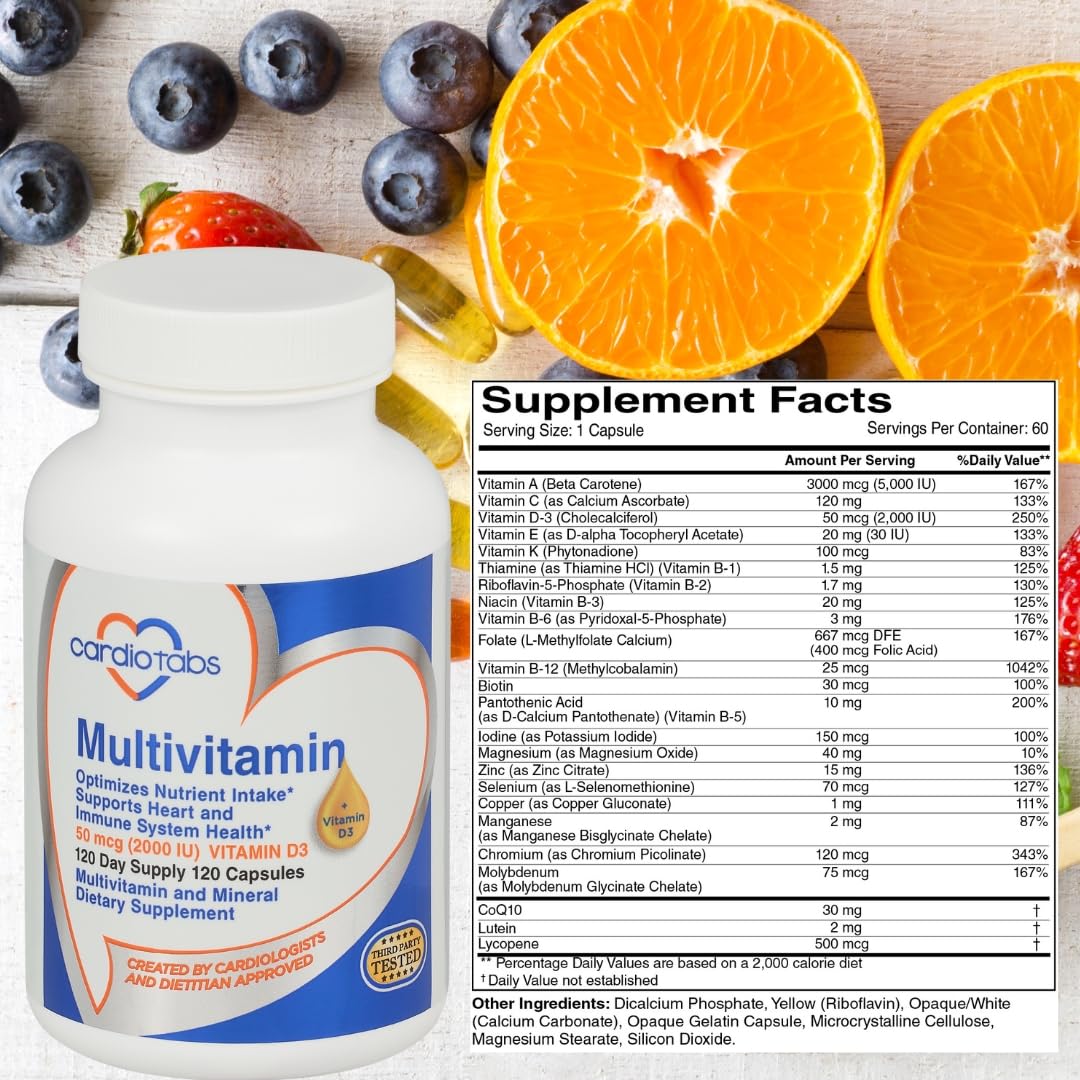 CardioTabs Multivitamin Heart and Immunity Support - 120 Capsules - image 3