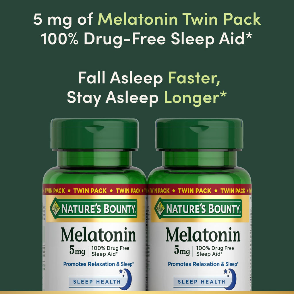 Nature's Bounty softgels melatonin 5mg Sleep Health Bottle Drug Free
