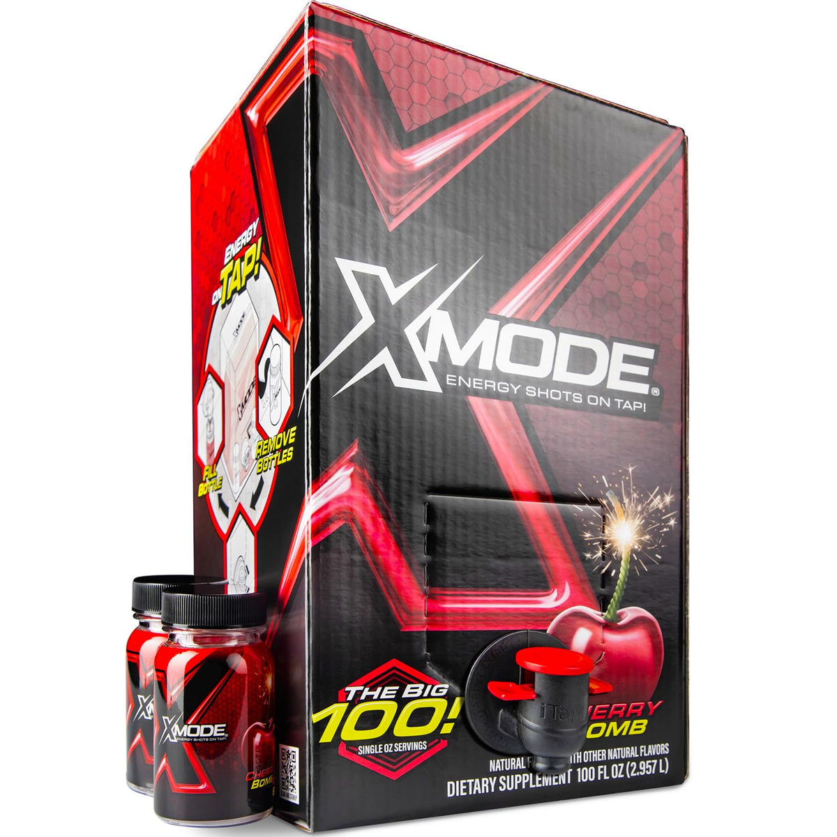 XMODE Extra Strength Energy Shots Cherry Bomb - 100 Servings