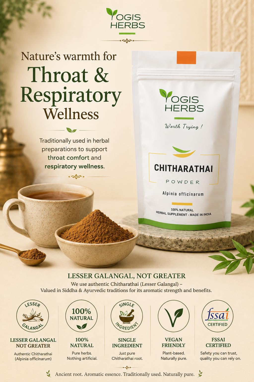 YOGIS HERBS Chitharathai Powder Lesser Galangal - 16 Ounce - image 4