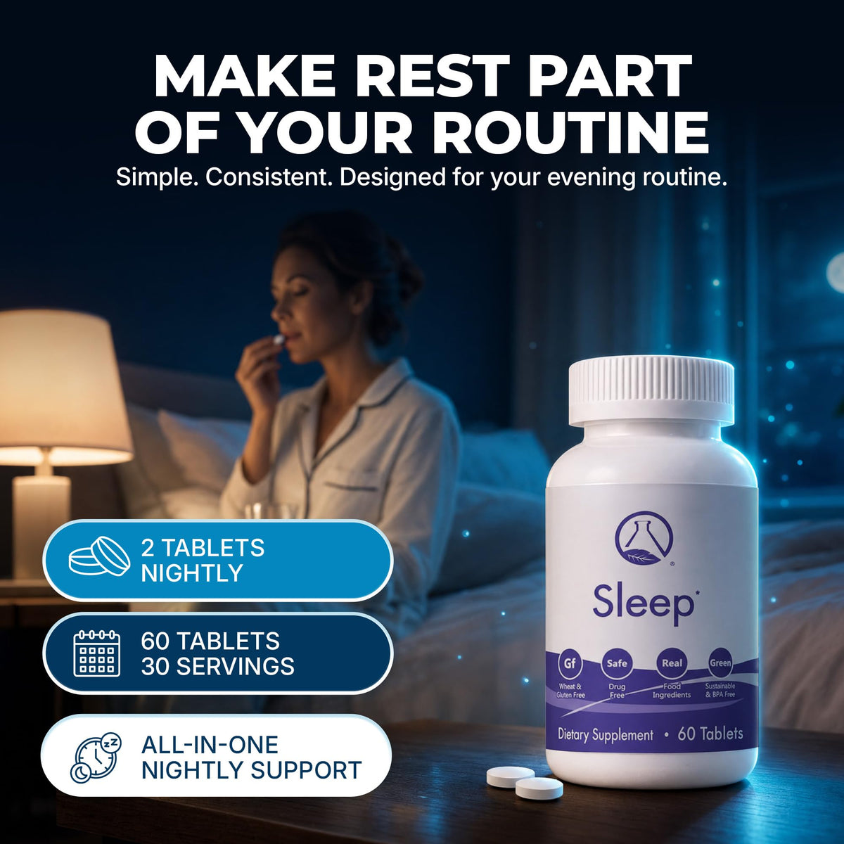 Nugevity Sleep Natural Sleeping Aid Supplement - 60 Tablets - image 5