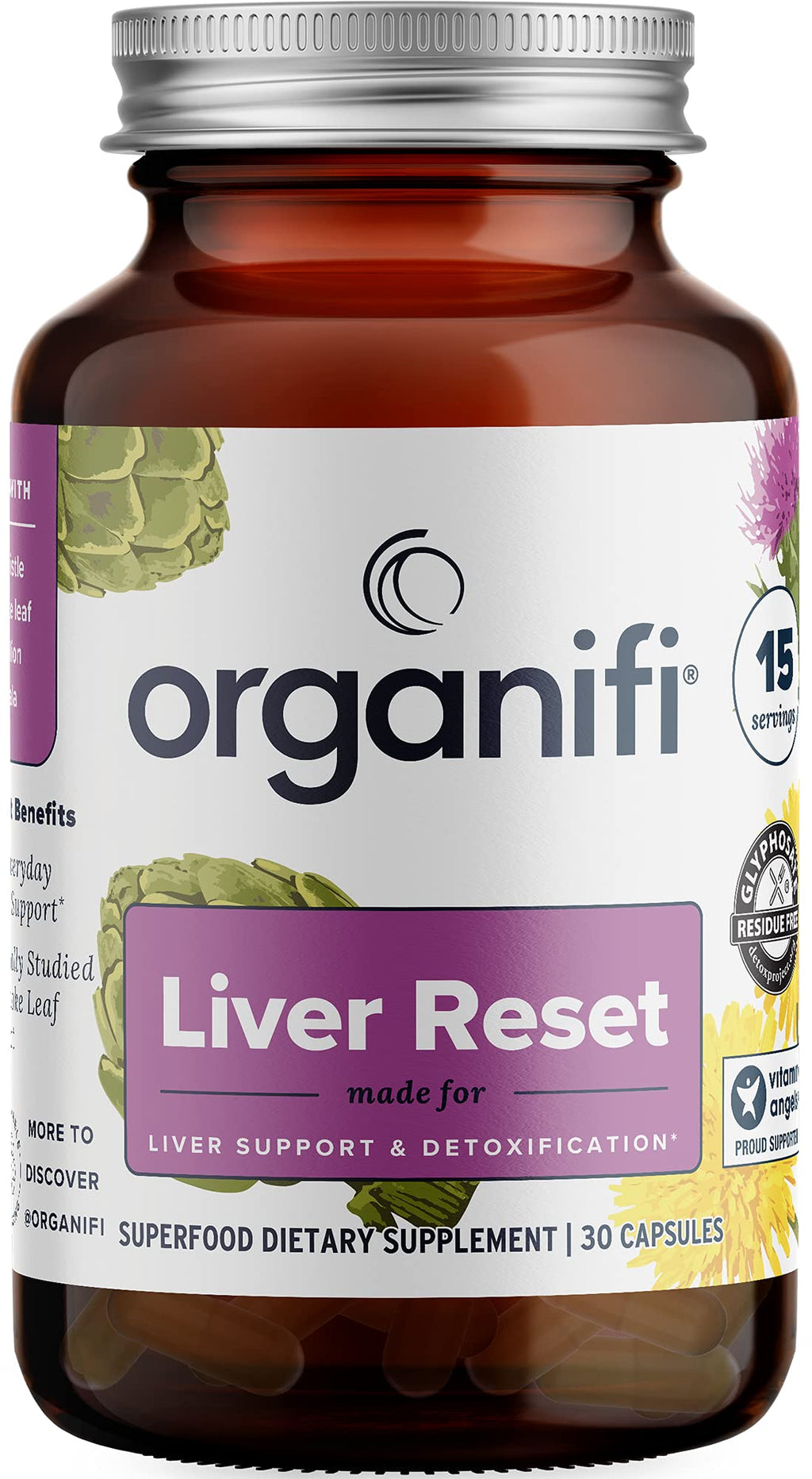Organifi Liver Reset Capsules for Liver Support - 30 Capsules