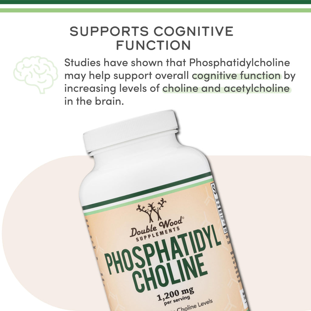 Double Wood Supplements Phosphatidyl Choline 1,200mg - 210 Softgels - image 4