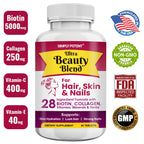 Simply Potent Hair Skin and Nails Vitamins with Biotin 5000mcg - 60 Tablets - image 3