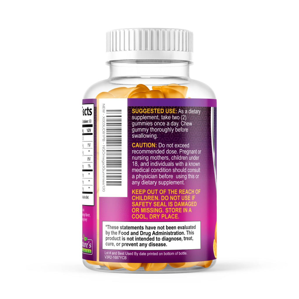 Nature's Nutrition Omega 3 Fish Oil Gummies - Extra Strength Omega-3