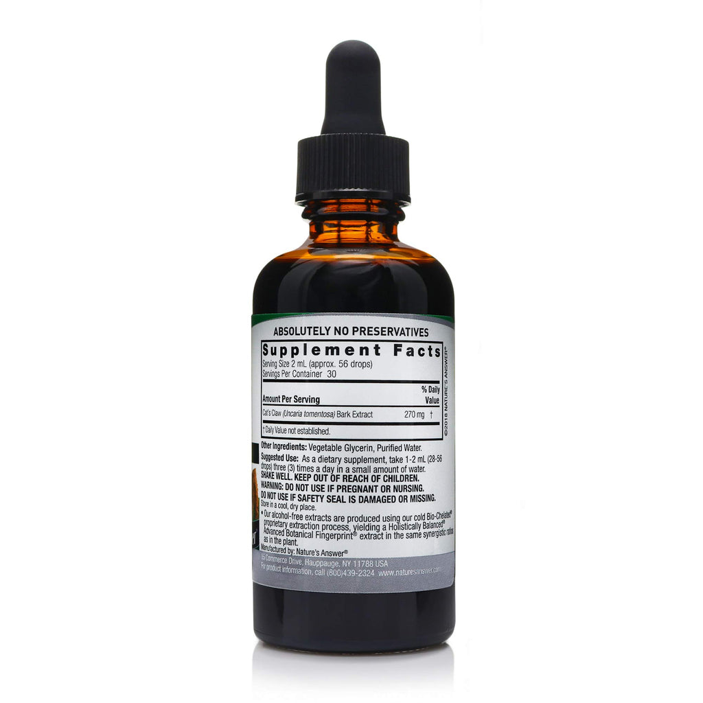 Nature's Answer Cat's Claw Inner Bark 1000mg Fluid Extract - 2oz (Pack of 3) - image 2