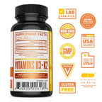 ZHOU Vitamin D3+K2 Supplement Bone Support - 60 Vegetarian Capsules - image 2