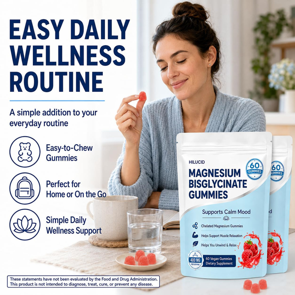 HILUCID Magnesium Bisglycinate Gummies - 120 Gummies - image 7