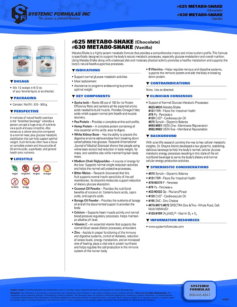 VitaBoost Systemic Formulas Plant Protein Shake