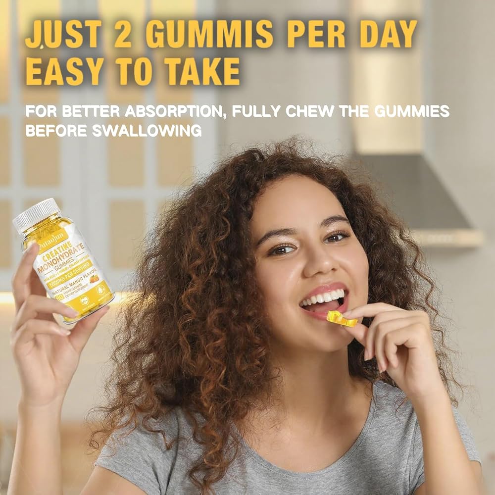 Putaojun Creatine Monohydrate Gummies with D3 & B12 - 120 Count - image 6