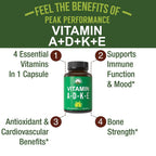 Peak Performance Vitamins D 5000 IU + A + K + E - 30 Capsules - image 2