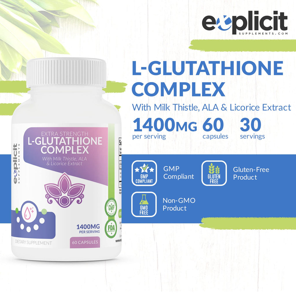 eXplicit Supplements L-Glutathione 1000mg - 60 Capsules - image 2