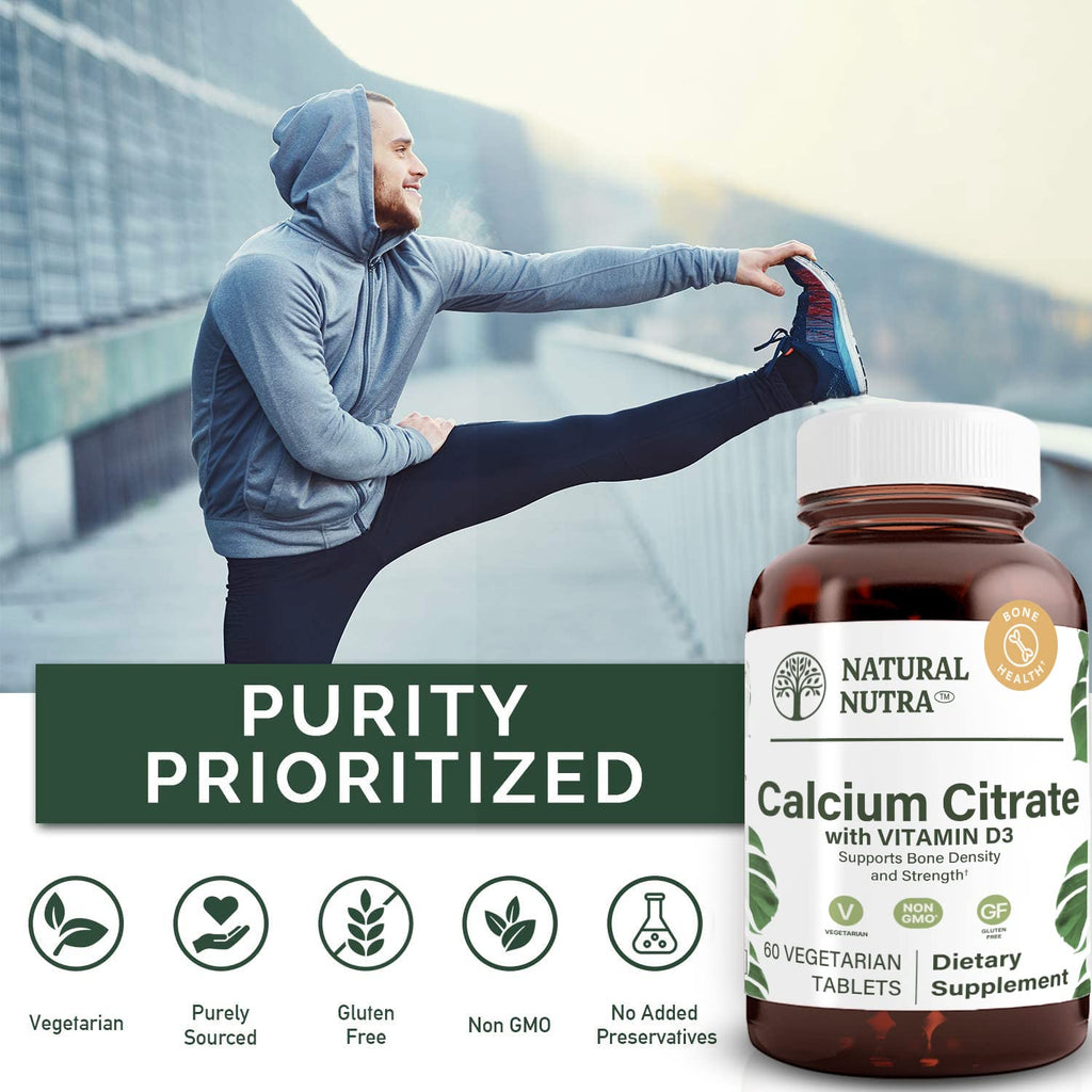 Natural Nutra Calcium Citrate with Vitamin D3 - 60 Tablets - image 4