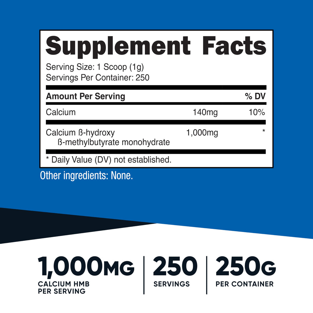 Nutricost HMB Powder (Beta-Hydroxy Beta-Methylbutyrate) - 250g - image 2