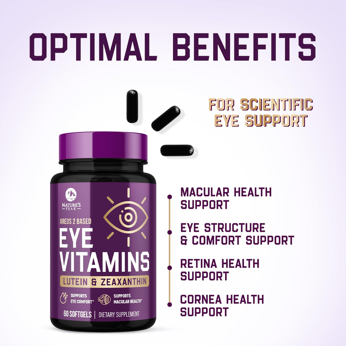 Nature's Peak Eye Vitamins Supplements - 3x Strength Eye Health
