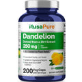 NusaPure Dandelion Root 250mg Vegan - 200 Vegetarian Capsules