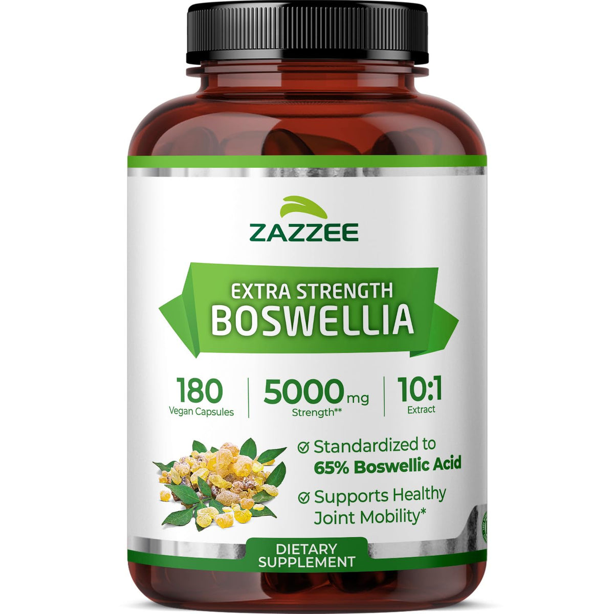 Zazzee Extra Strength Boswellia 10:1 Extract - 180 Capsules