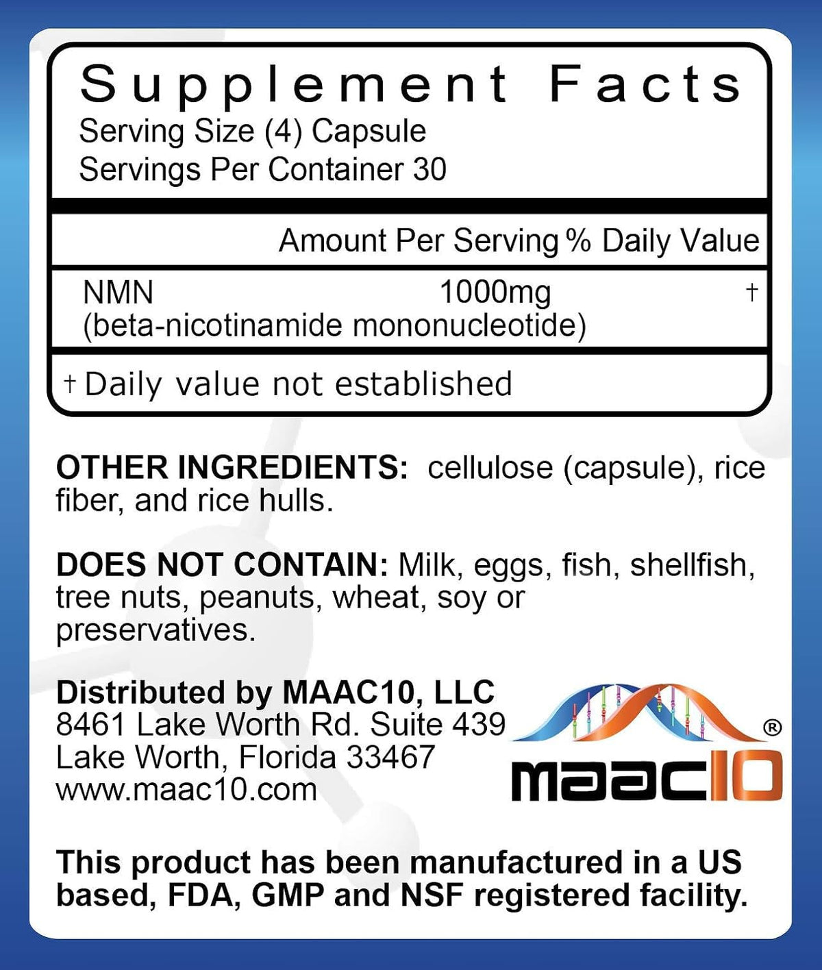 MAAC10 NMN Supplement