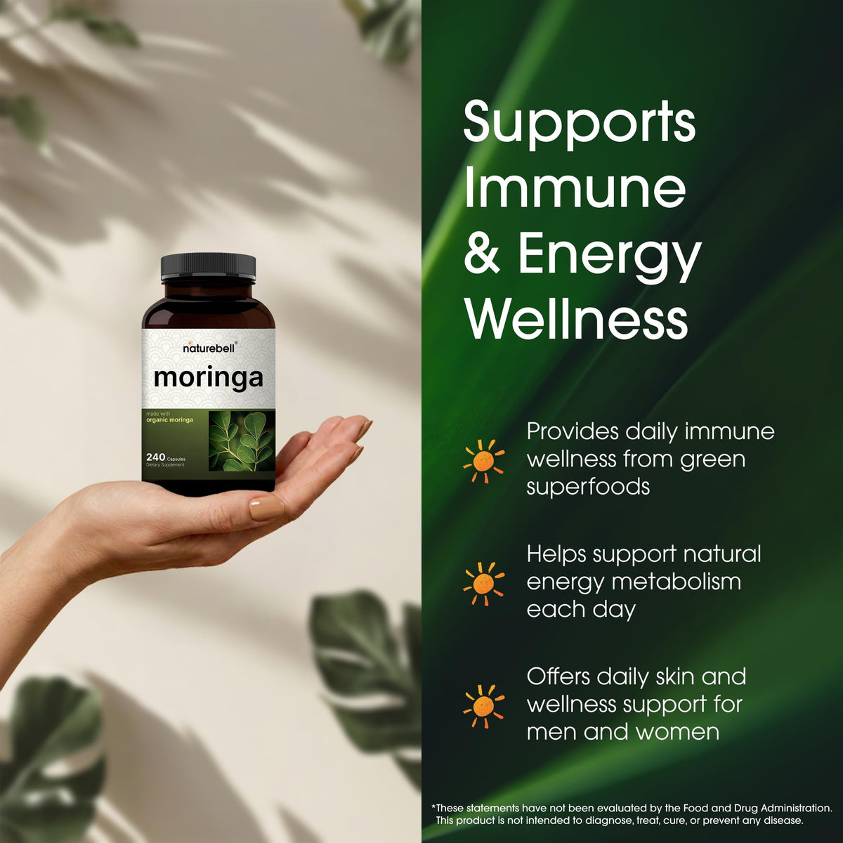NatureBell Moringa 800mg - 240 Capsules - image 4