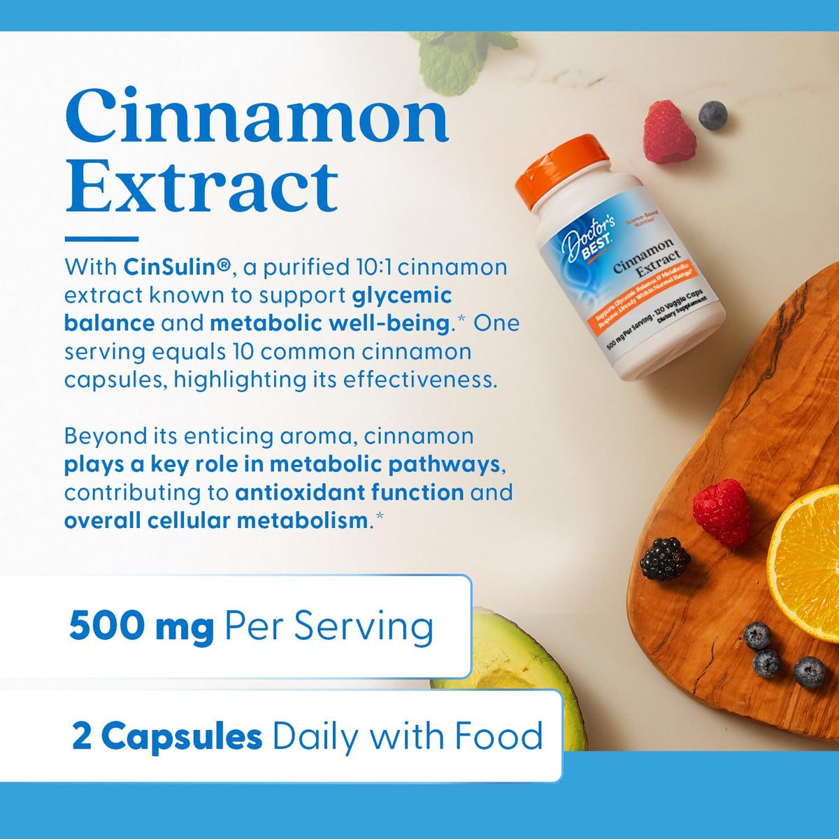 Doctor's Best Cinnamon Bark Extract - 120 Vegetarian Capsules - image 4
