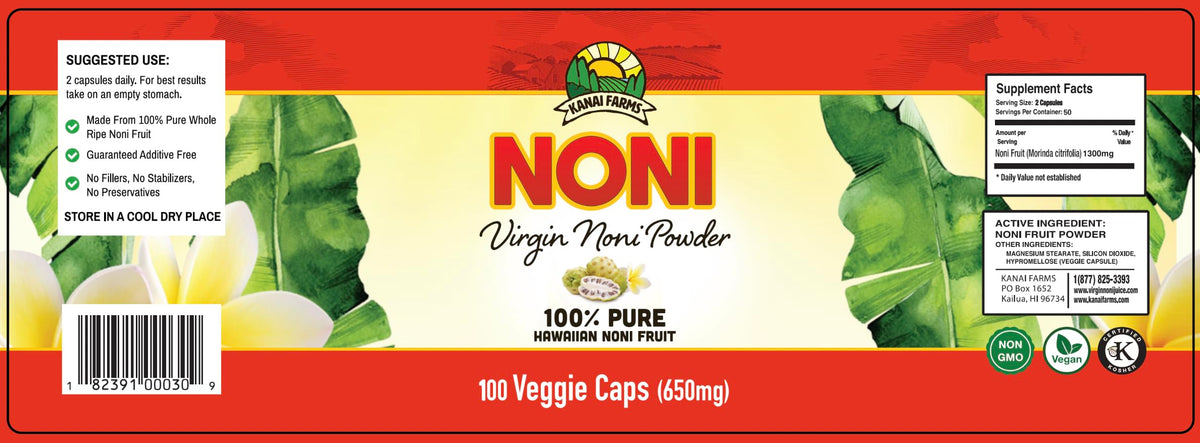 Kanai Farms Virgin Noni Powder 100% Pure Certified Organic - image 2