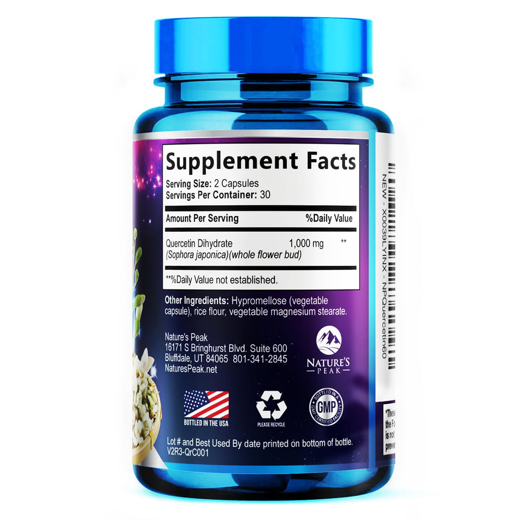 Nature's Peak Quercetin Supplement - Extra Strength Antioxidant