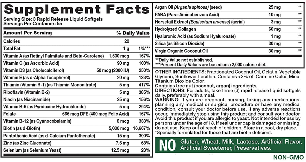 Nature's Truth Superior Strength Hair/Skin/Nails Softgels - 330 Count - image 2