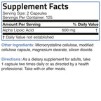 Bronson Alpha Lipoic Acid 600 MG Free Radical Scavenger Supports