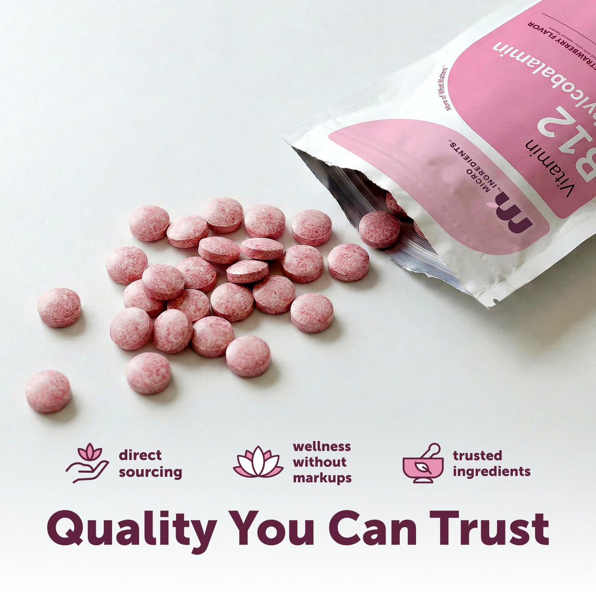 Micro Ingredients Vitamin B12 5000 mcg Methylcobalamin - 240 Tablets - image 6