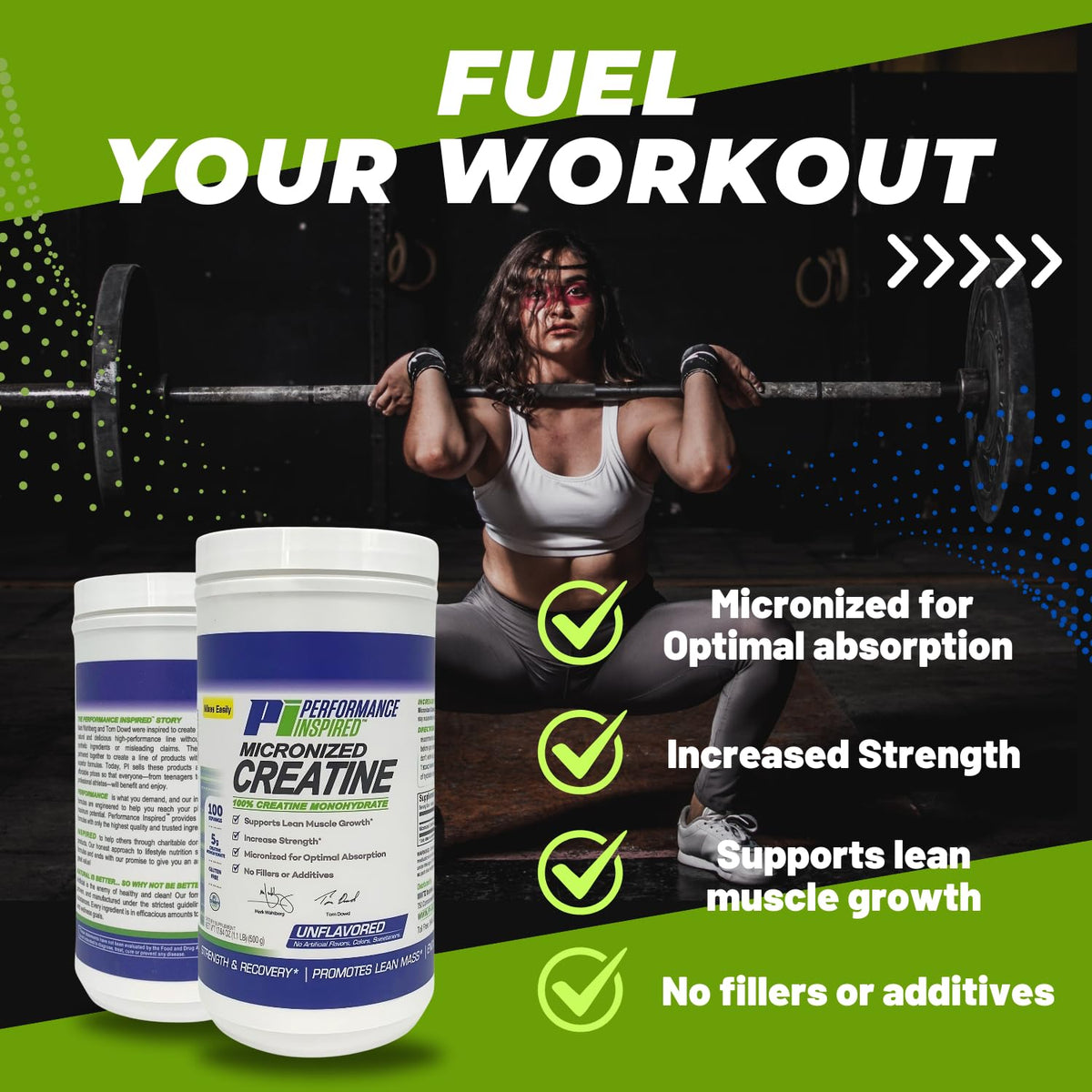 PERFORMANCE INSPIRED Micronized Creatine Monohydrate 5G - 100 Servings - image 4