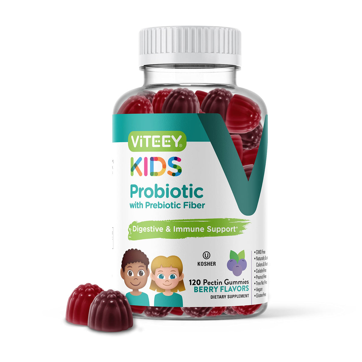 Viteey Probiotics Plus Prebiotics Fiber Gummies