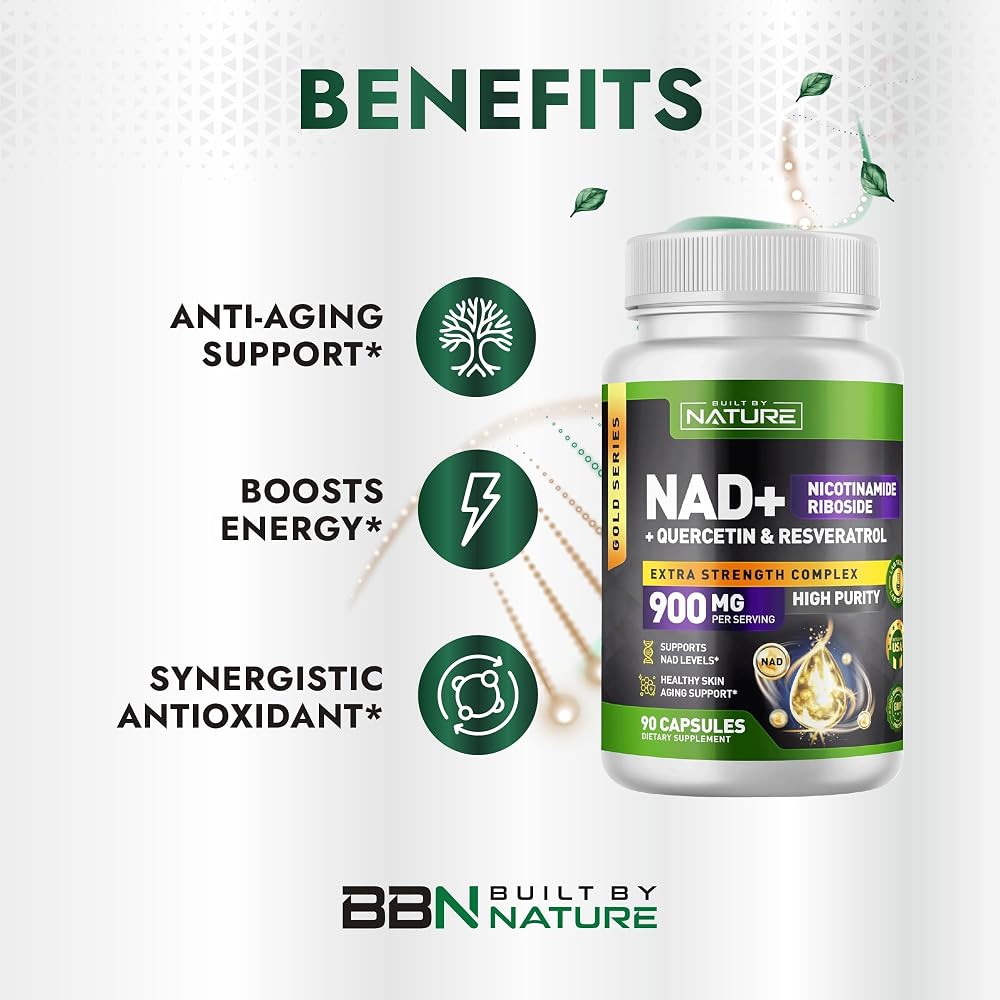 Built by Nature NAD Supplement with Nicotinamide Riboside - 90 Capsules - image 2