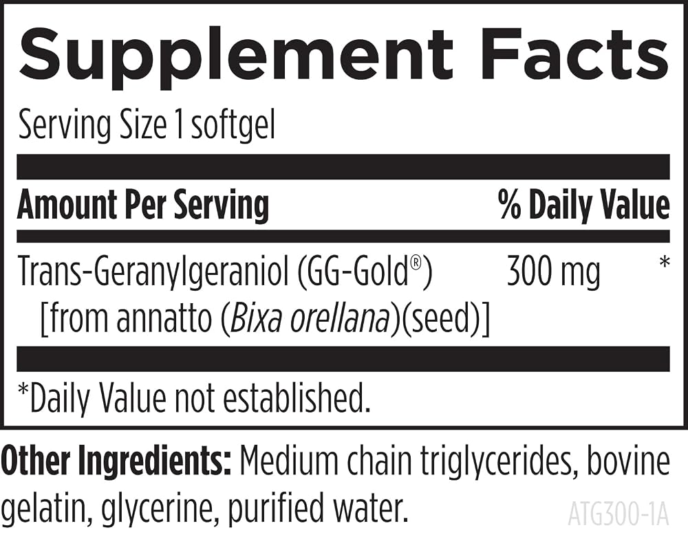 Designs for Health Annatto-GG 300 Geranylgeraniol Supplement - 60 Softgels - image 2
