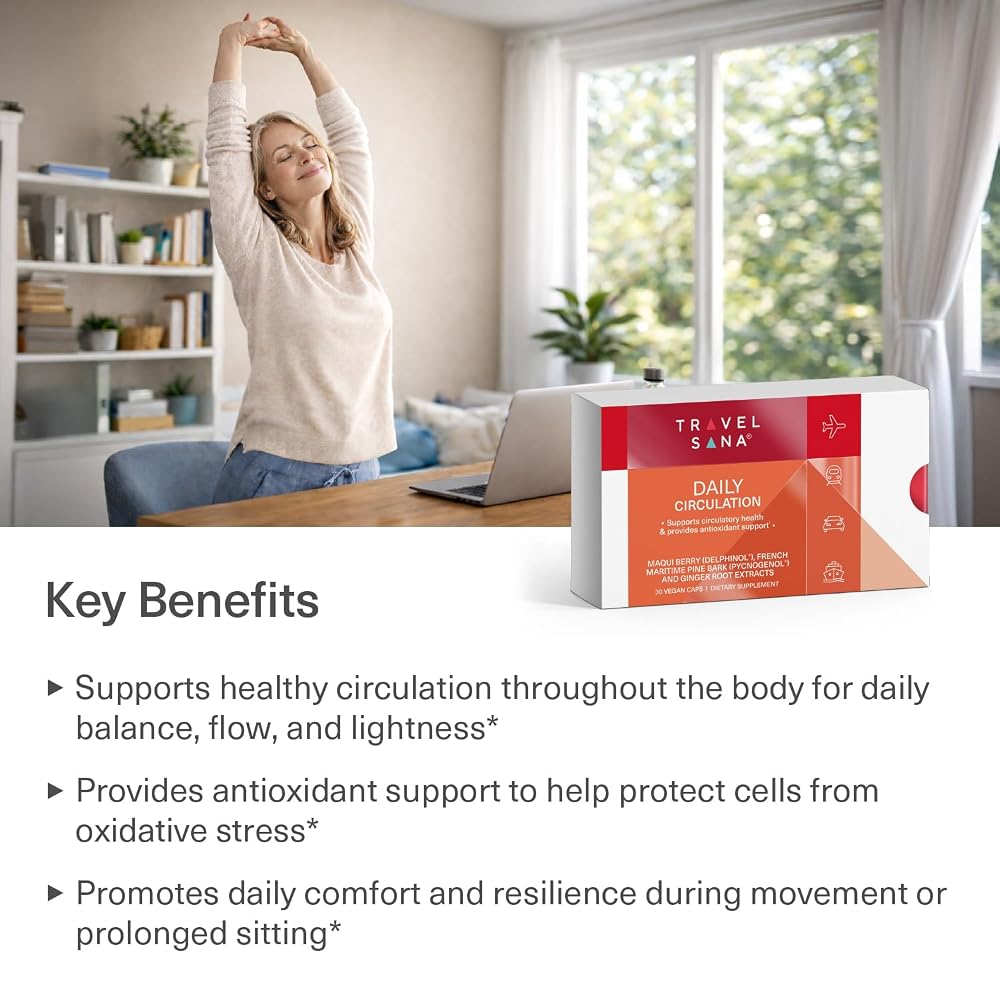 TRAVELSANA Daily Circulation Antioxidant Supplement - 30 Capsules - image 4