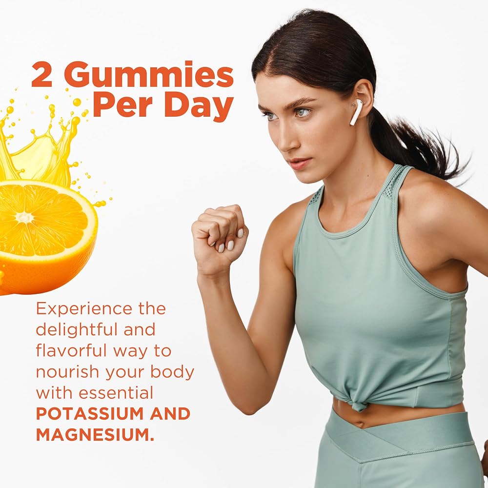 BionerLab Potassium Magnesium Gummies with Vitamin D3 B6 C - 60 Count - image 4
