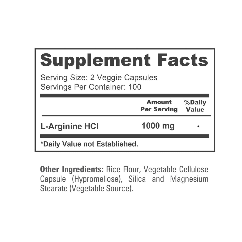 NusaPure L-Arginine HCl 1000mg Vegan - 200 Capsules - image 4