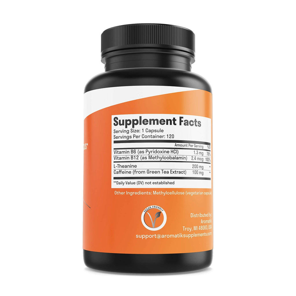 Aromatik Caffeine L-Theanine Focus Supplement - 120 Capsules - image 4