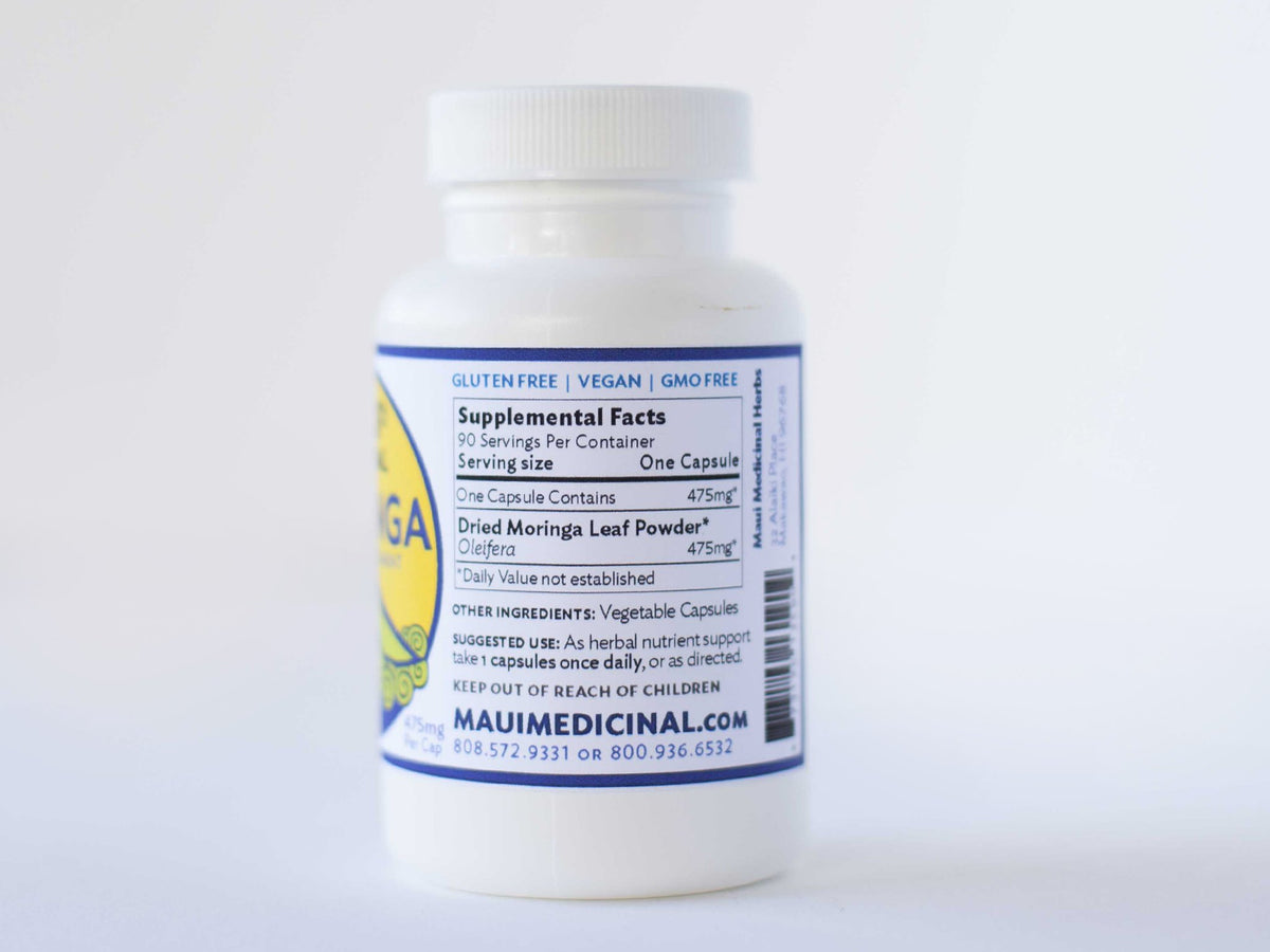 Maui Medicinal Herbs Moringa 475mg - 90 Vegetarian Capsules - image 2