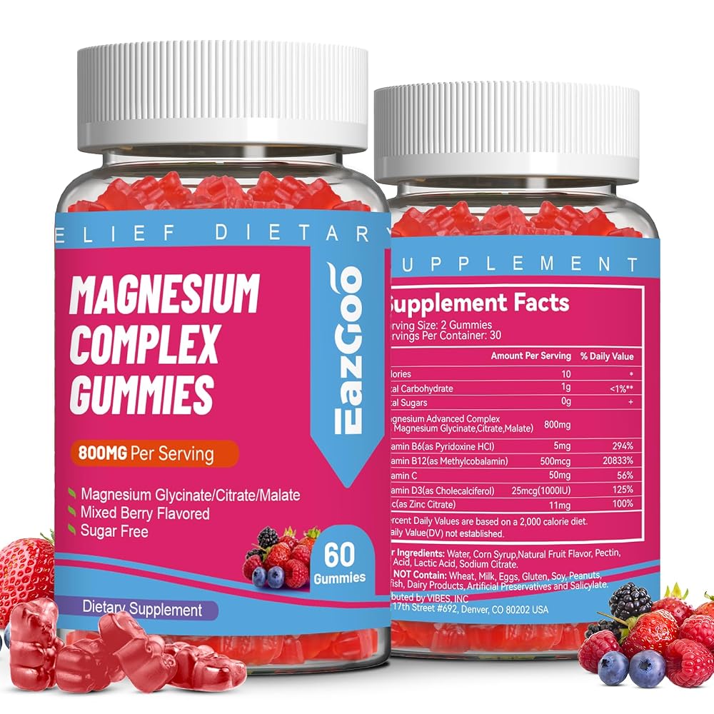 EAZGOO Magnesium Gummies 800mg - Vitamin D3