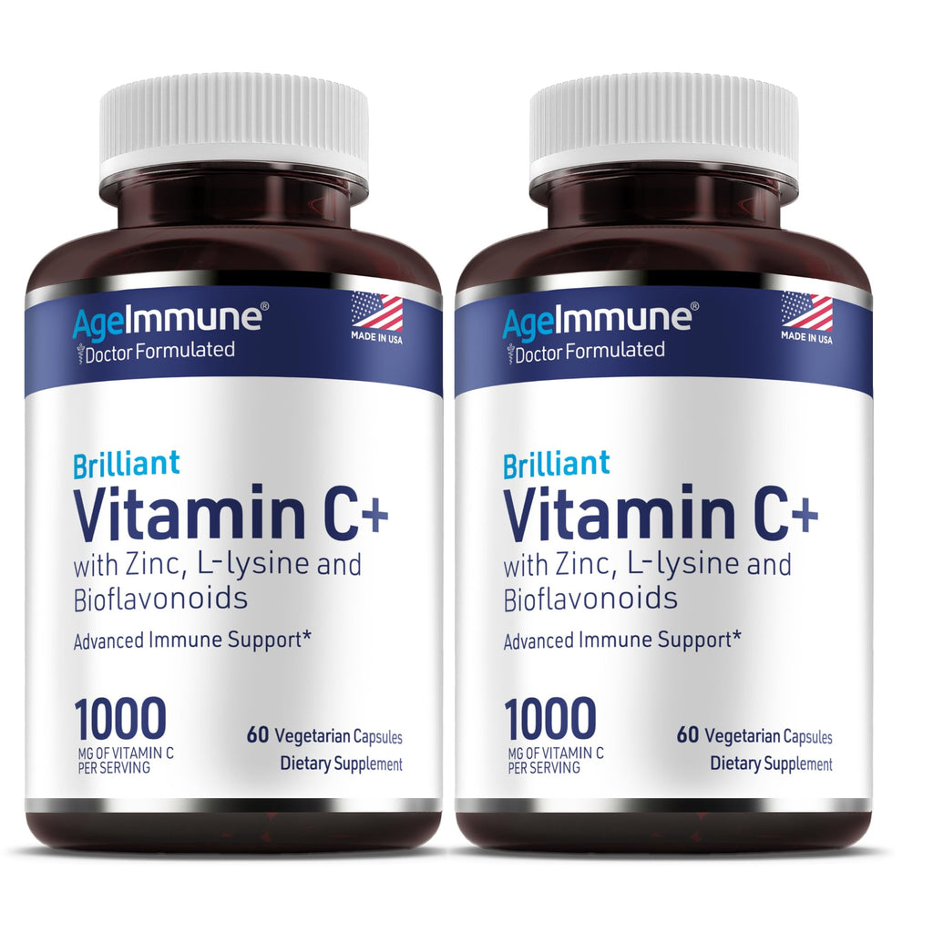 AgeImmune Vitamin C 1000mg Complex with L-Lysine - 120 Capsules