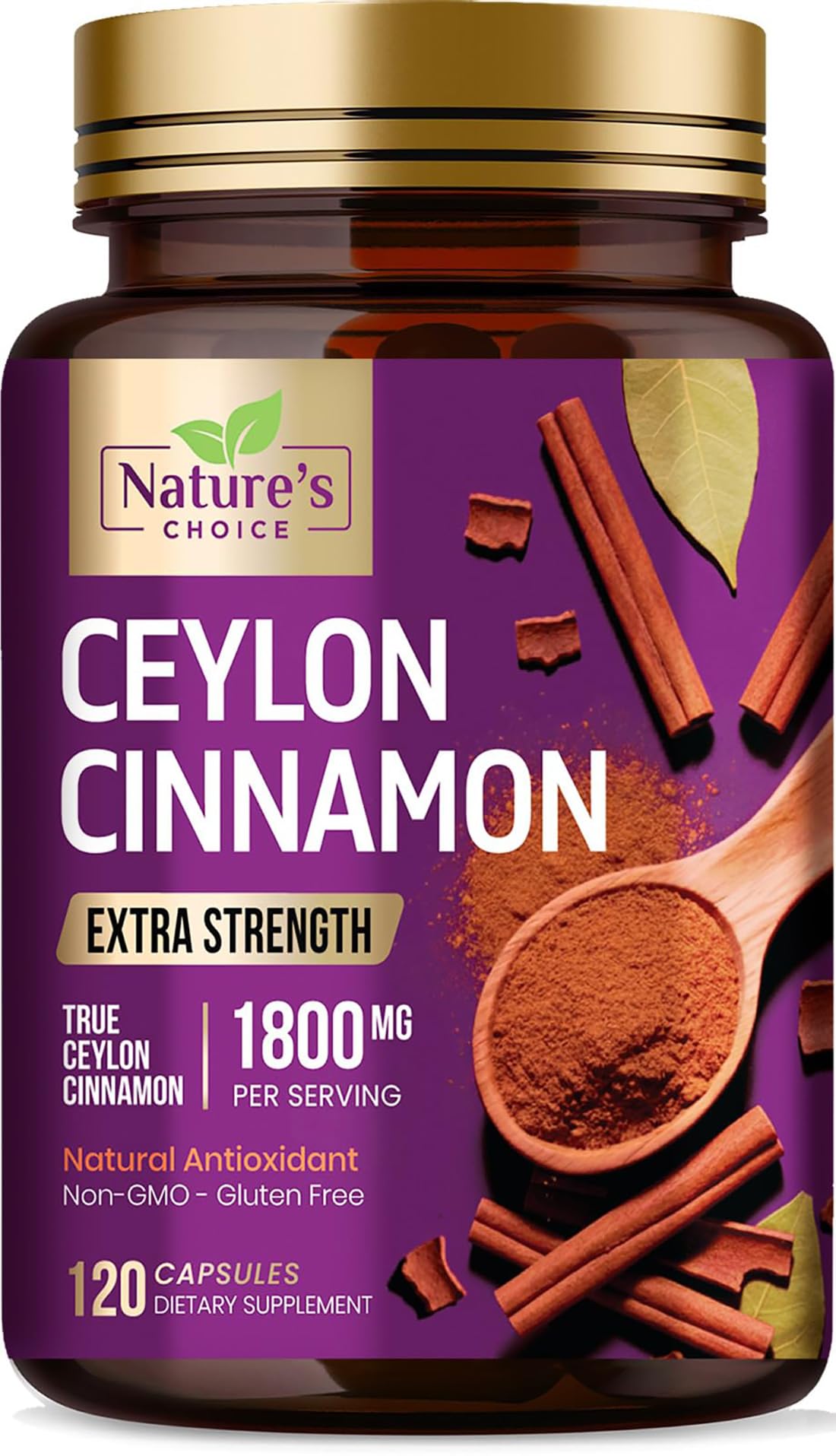Nature's Choice Ceylon Cinnamon Capsules - Certified Organic Ceylon