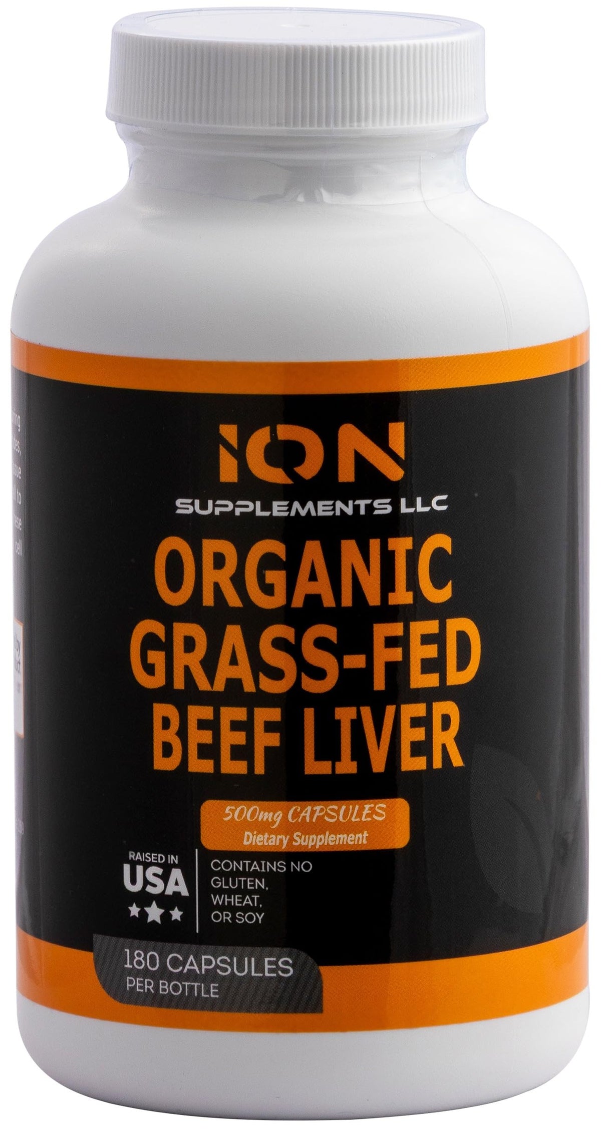 Ion Supplements Grass Fed Beef Liver Capsules - 180 Count