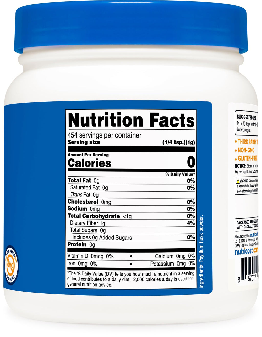 Nutricost Psyllium Husk Ground Powder - 1 Pound - image 4