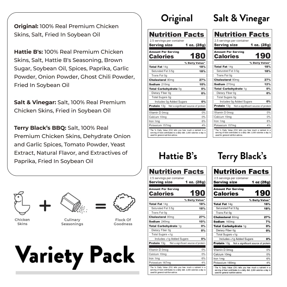 Flock Keto Chicken Skin Chips Variety Pack - 4 x 2.5oz - image 3