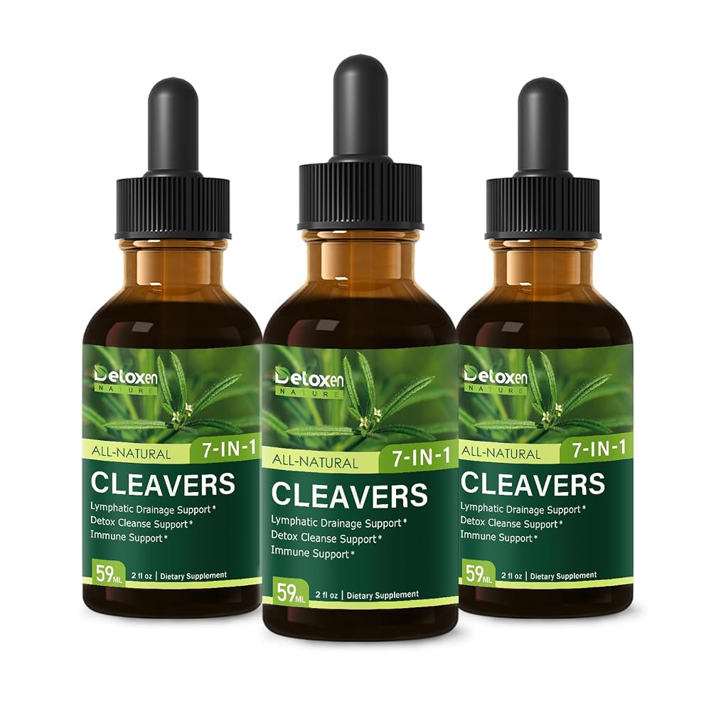 DetoxenNATURE Cleavers Liquid Drops for Lymphatic Drainage Support