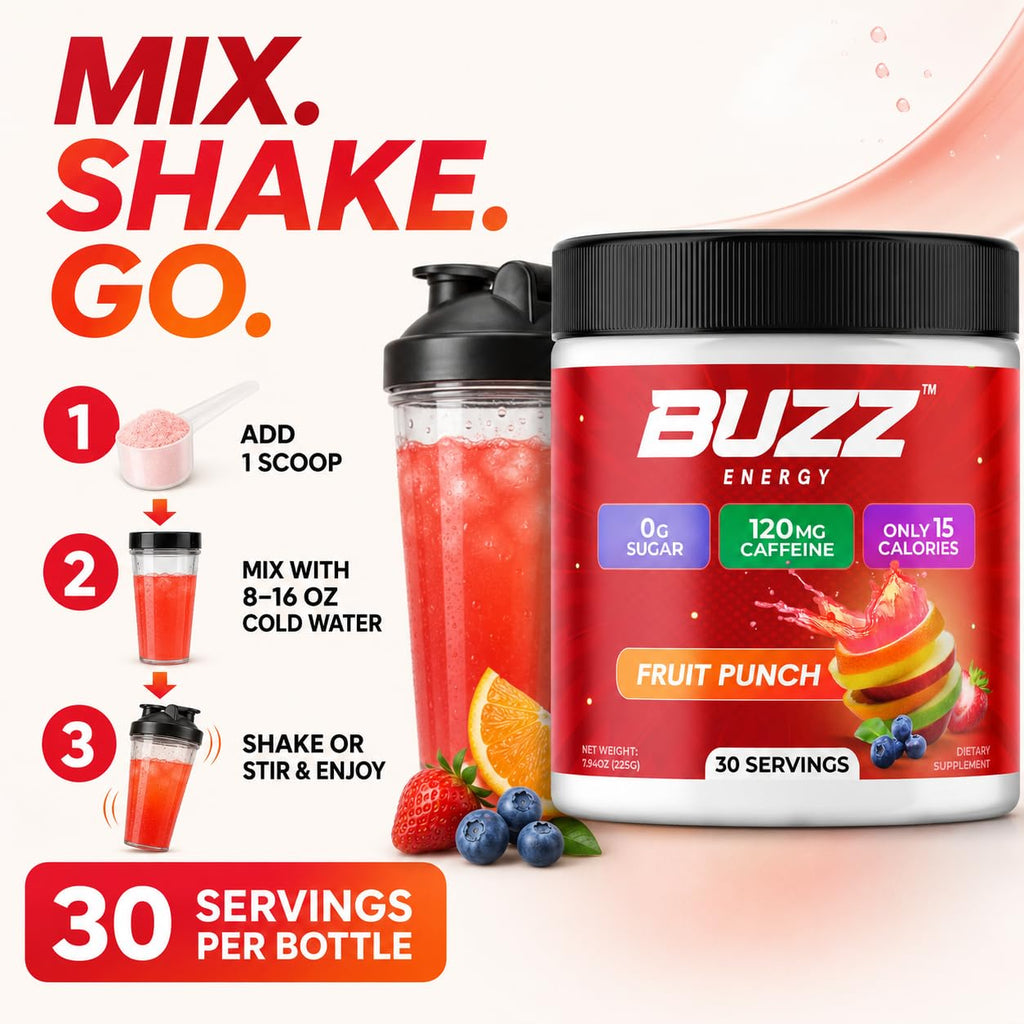 Morning Buzz Energy Drink Powder - Energy Boost Drink Mix