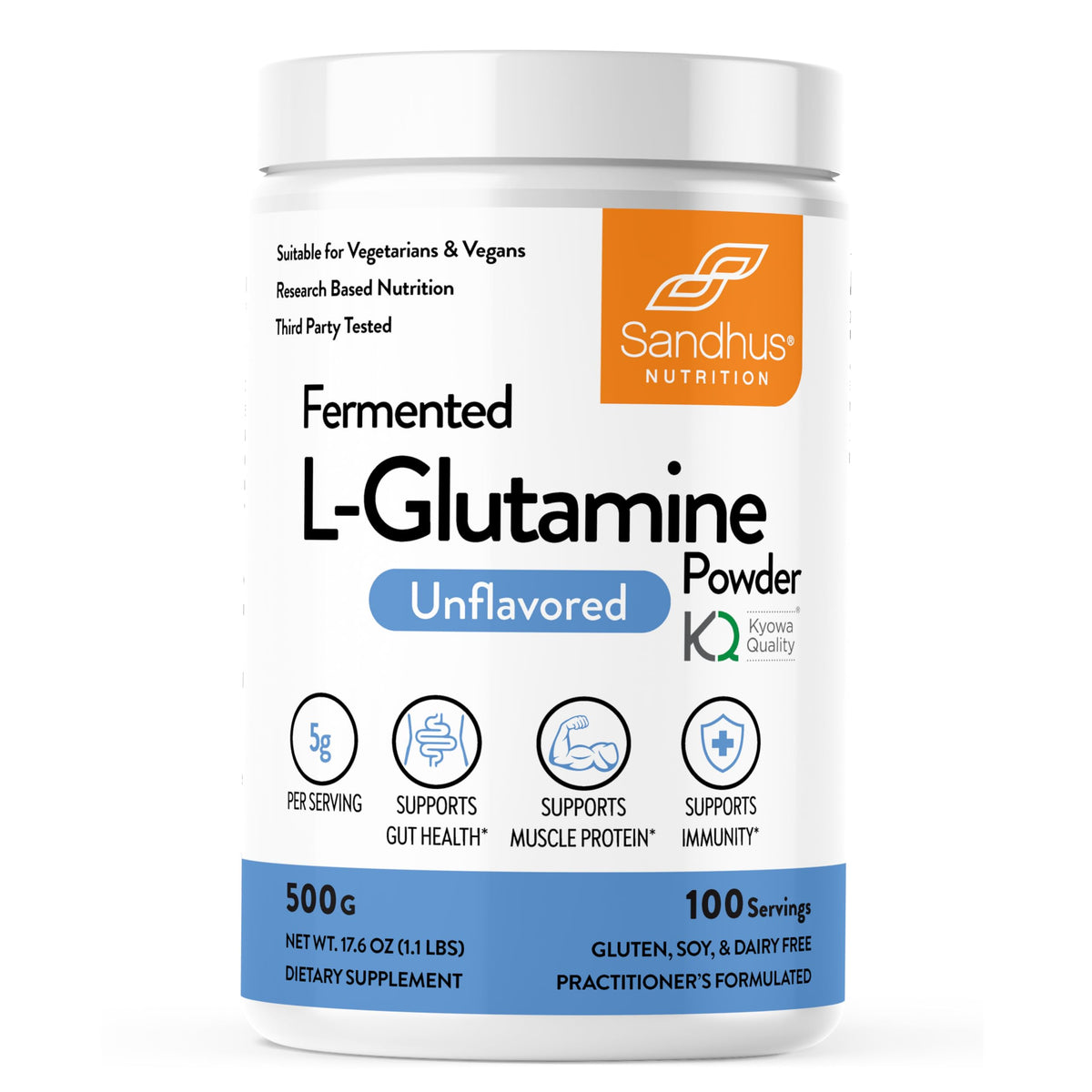 Sandhu's L-Glutamine Powder Amino Acid Supplement - 100 Servings