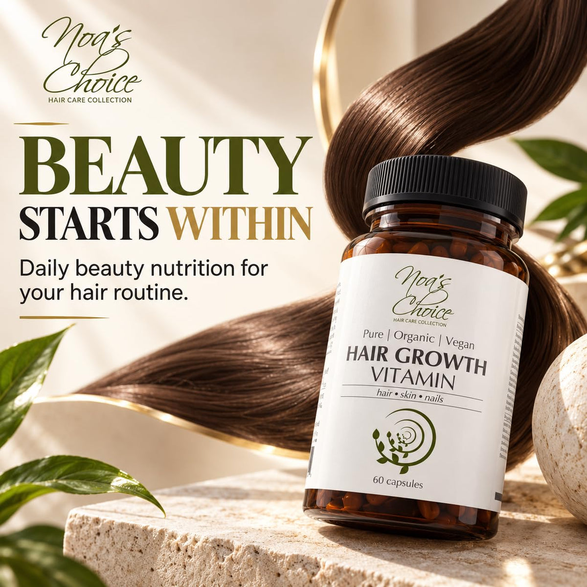 Maximum Slim Noa's Choice Organic Ayurvedic Hair Growth Vitamin - 60 Capsules - image 2