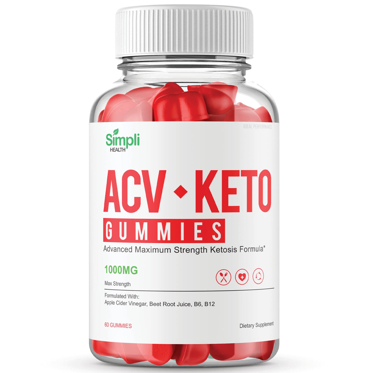 IDEAL PERFORMANCE Simpli Health ACV Keto Gummies - 60 Gummies