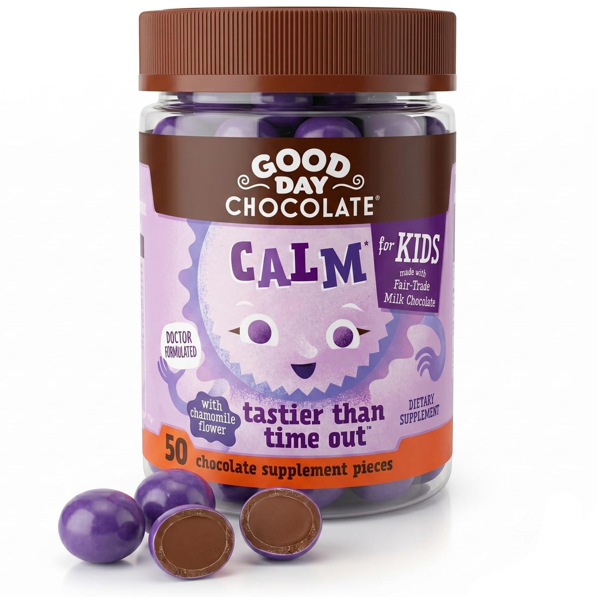 Good Day Chocolate Natural Calming Supplement for Kids - 50 Pieces